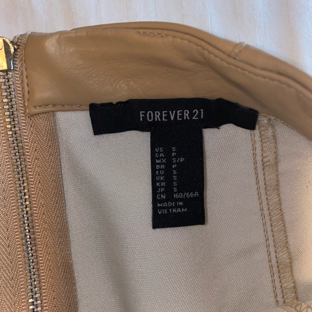 Forever 21 Tan Faux Leather Mini Skirt - Picture 3 of 8